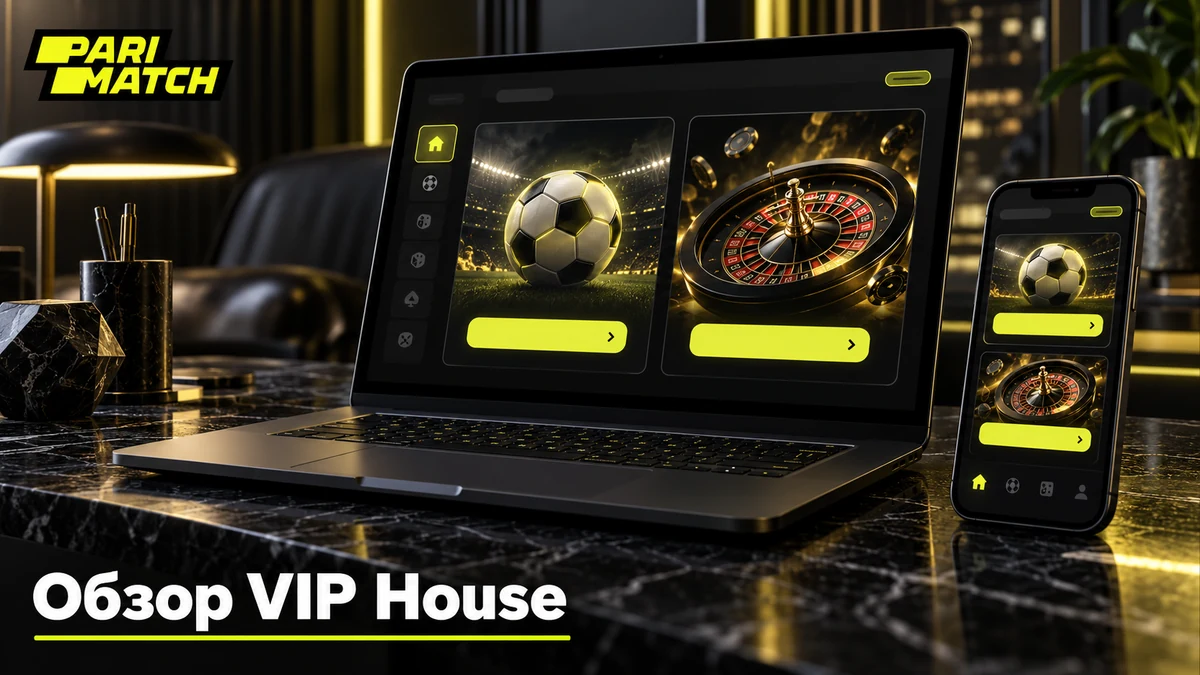 Главная страница платформы VIP House с разделами игр и спорта